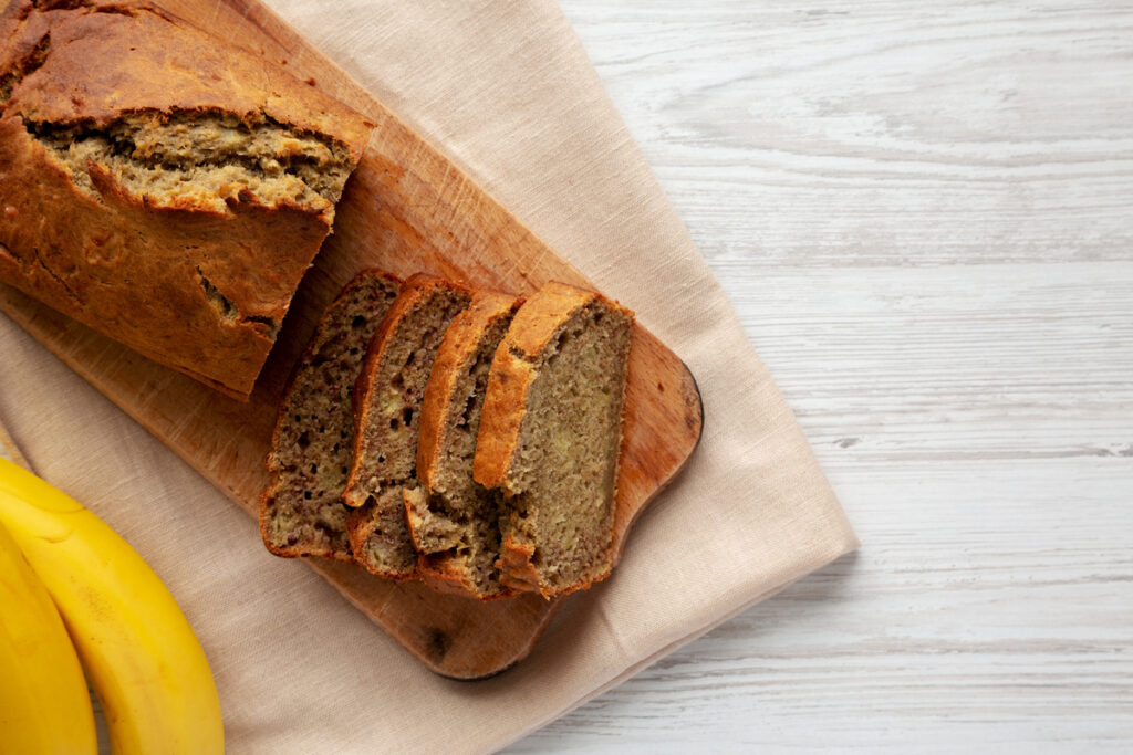 Banana bread υψηλής περιεκτικότητας σε πρωτεΐνες χωρίς προσθήκη ζάχαρης